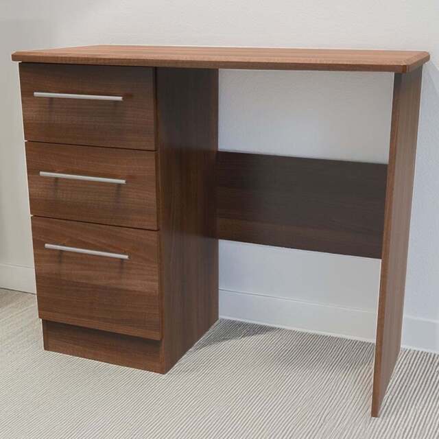 Crowndale Sherwood 3 Drawer Noche Walnut Vanity Unit - Size: 41.5 x 95 x 79.5cm - Brown - Wilko - image 1