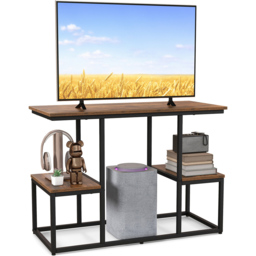 Costway 2 Shelf Rustic Brown Console Table - Size: 118 x 49 x 14cm - Wilko - thumbnail 5