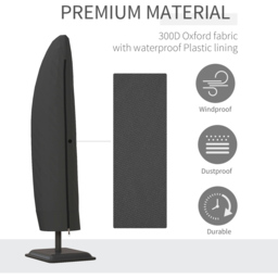 Outsunny Black Parasol Cover - Size: 220 x 56 x 56cm - Wilko - thumbnail 7