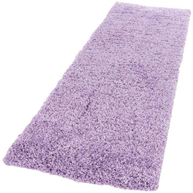 Desire Rugs Oxford Lilac Plain Shaggy Runner Rug 60 x 220cm - Wilko - image 1