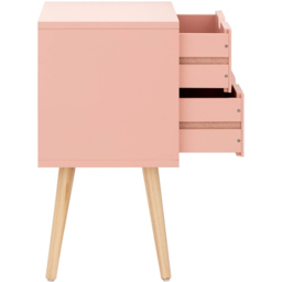 GFW Nyborg 2 Drawer Coral Pink Bedside Table - Wilko - thumbnail 6