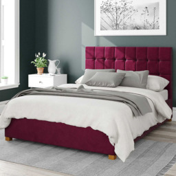 Aspire Sinatra King Size Berry Plush Velvet Ottoman Bed - Purple - Aspire Beds - Wilko