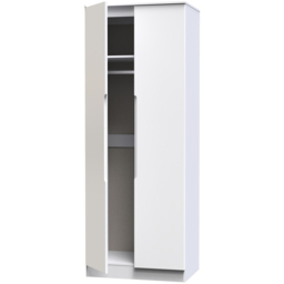 Crowndale Milan 2 Door Gloss White Tall Double Wardrobe - Wilko - thumbnail 7