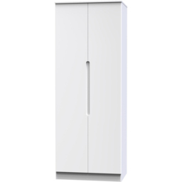Crowndale Milan 2 Door Gloss White Tall Double Wardrobe - Wilko - thumbnail 5