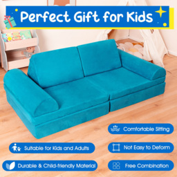 Costway Green Kids Modular Convertible Sofa Playset 6 Piece - Size: 91 x 40 x 39cm - Wilko - thumbnail 6