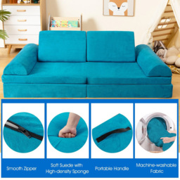 Costway Green Kids Modular Convertible Sofa Playset 6 Piece - Size: 91 x 40 x 39cm - Wilko - thumbnail 7