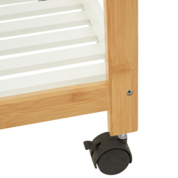 Premier Housewares Nostra 3 Tier Shelf Unit with Wheels - Size: 46 x 35 x 74cm - White - Wilko - thumbnail 4