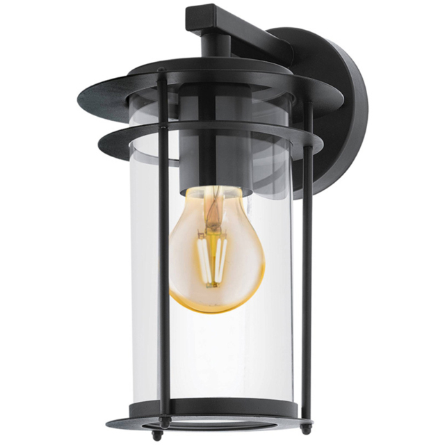 EGLO Villagrazia LED Black Exterior Wall Light - Size: 16.5 x 20.0 x 27.5cm - Wilko
