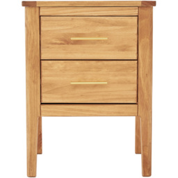 Carbini 2 Drawer Waxed Bedside Table - Brown - Wilko - thumbnail 4