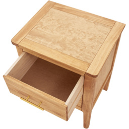 Carbini 2 Drawer Waxed Bedside Table - Brown - Wilko - thumbnail 7