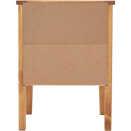 Carbini 2 Drawer Waxed Bedside Table - Brown - Wilko - thumbnail 5