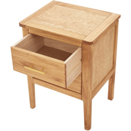 Carbini 2 Drawer Waxed Bedside Table - Brown - Wilko - thumbnail 6