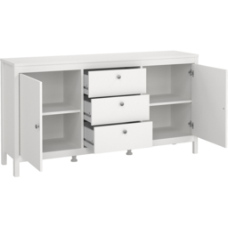 Florence Madrid 2 Door 3 Drawer White Sideboard - Size: 38 x 151 x 79cm - Wilko - thumbnail 5