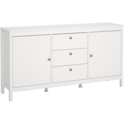 Florence Madrid 2 Door 3 Drawer White Sideboard - Size: 38 x 151 x 79cm - Wilko - thumbnail 3
