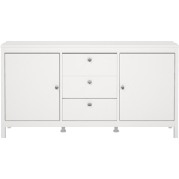 Florence Madrid 2 Door 3 Drawer White Sideboard - Size: 38 x 151 x 79cm - Wilko - thumbnail 4