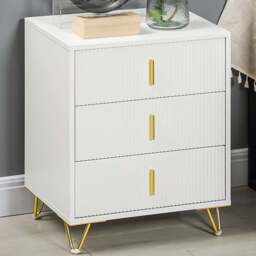 Portland 3 Drawer White Chest of Drawers - Wilko - thumbnail 1