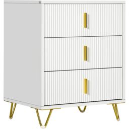 Portland 3 Drawer White Chest of Drawers - Wilko - thumbnail 3