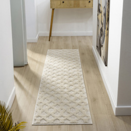 Desire Rugs Isabella Cream Embossed Imperial Trellis Rug 60 x 220cm - Wilko - thumbnail 3