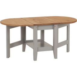Seconique Santos Single Shelf Drop Leaf Grey Distressed Waxed Pine Coffee Table - Wilko - thumbnail 3