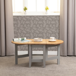 Seconique Santos Single Shelf Drop Leaf Grey Distressed Waxed Pine Coffee Table - Wilko - thumbnail 7