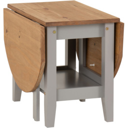 Seconique Santos Single Shelf Drop Leaf Grey Distressed Waxed Pine Coffee Table - Wilko - thumbnail 4
