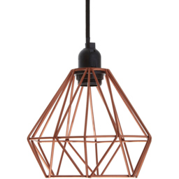 Premier Housewares Bartol Copper Metal Wire Pendant Light - Size: 20 x 20 x 115cm - Brown - Wilko - thumbnail 5