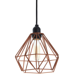 Premier Housewares Bartol Copper Metal Wire Pendant Light - Size: 20 x 20 x 115cm - Brown - Wilko - thumbnail 3