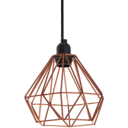 Premier Housewares Bartol Copper Metal Wire Pendant Light - Size: 20 x 20 x 115cm - Brown - Wilko - thumbnail 4