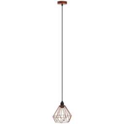 Premier Housewares Bartol Copper Metal Wire Pendant Light - Size: 20 x 20 x 115cm - Brown - Wilko - thumbnail 1