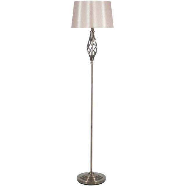 Pacific Lifestyle Jenna Antique Brass Metal Twist Floor Lamp - Gold - Wilko - image 1