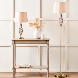 Pacific Lifestyle Jenna Antique Brass Metal Twist Floor Lamp - Gold - Wilko - thumbnail 3