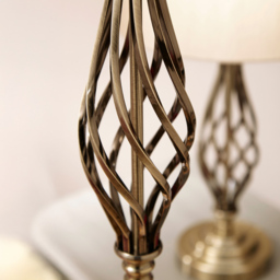 Pacific Lifestyle Jenna Antique Brass Metal Twist Floor Lamp - Gold - Wilko - thumbnail 4
