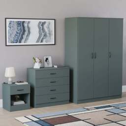 VIDA DESIGNS Riano Green 3 Piece Bedroom Furniture Set - Jasper Green - Wilko - thumbnail 1