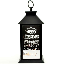 Shatchi Black LED Lantern Christmas Decoration - Size: 30 x 14 x 14cm - Wilko - thumbnail 3