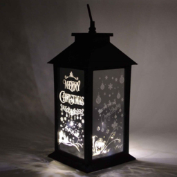 Shatchi Black LED Lantern Christmas Decoration - Size: 30 x 14 x 14cm - Wilko