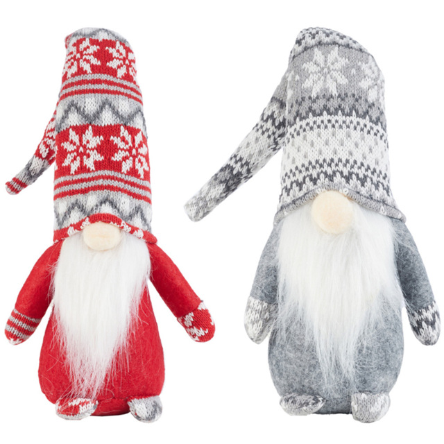 Living and Home Plush Santa Gnome Doll Ornament 2 Pack - Size: 11 x 11 x 42cm - Red - Wilko - image 1