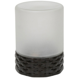 ValueLights Rattan Solar Powered Outdoor Garden Table Lamp with Frosted Glass Shade - Size: 14.5 x 10.5 x 10.5cm - Yellow - Wilko