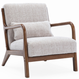 Otis Natural Woven Chenille Chair - Size: Single - Cream - Wilko - thumbnail 4