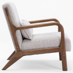 Otis Natural Woven Chenille Chair - Size: Single - Cream - Wilko - thumbnail 5