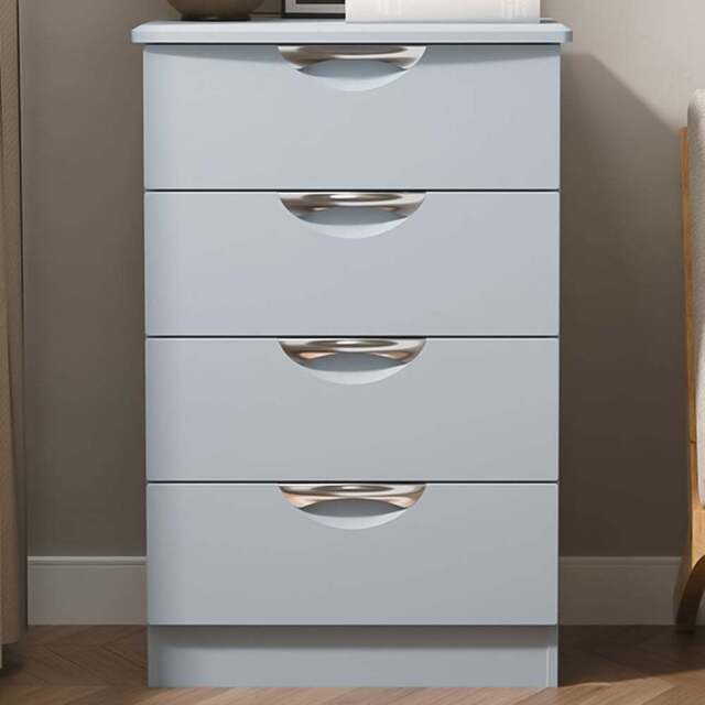 Crowndale Camden 4 Drawer Denim Blue Midi Chest of Drawers Ready Assembled - Wilko - image 1