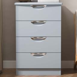 Crowndale Camden 4 Drawer Denim Blue Midi Chest of Drawers Ready Assembled - Wilko
