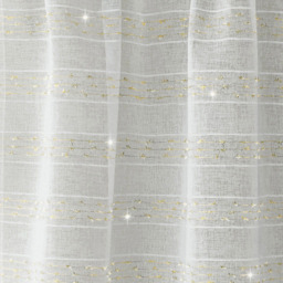 Tyrone Textiles Lima Gold Metallic Lurex Stripe Rod Pocket Voile Panel Curtains 140 x 229cm - Size: W 140 x D 229cm - Wilko - thumbnail 5