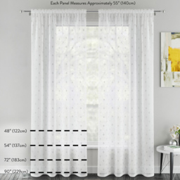 Tyrone Textiles Lima Gold Metallic Lurex Stripe Rod Pocket Voile Panel Curtains 140 x 229cm - Size: W 140 x D 229cm - Wilko - thumbnail 6