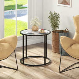 Costway White Faux Marble Round Side Table with Metal Frame - Size: 58 x 57 x 12cm - Wilko - thumbnail 5