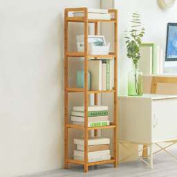 Living and Home 5 Shelf Natural Small Bookshelf - Brown - Wilko