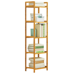 Living and Home 5 Shelf Natural Small Bookshelf - Brown - Wilko - thumbnail 4