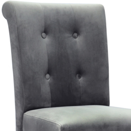 Living and Home Light Grey Tufted Velvet Dining Chair - Size: Single - Wilko - thumbnail 6