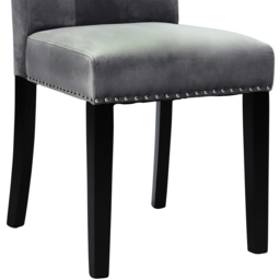 Living and Home Light Grey Tufted Velvet Dining Chair - Size: Single - Wilko - thumbnail 7