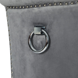 Living and Home Light Grey Tufted Velvet Dining Chair - Size: Single - Wilko - thumbnail 5