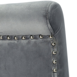 Living and Home Light Grey Tufted Velvet Dining Chair - Size: Single - Wilko - thumbnail 4
